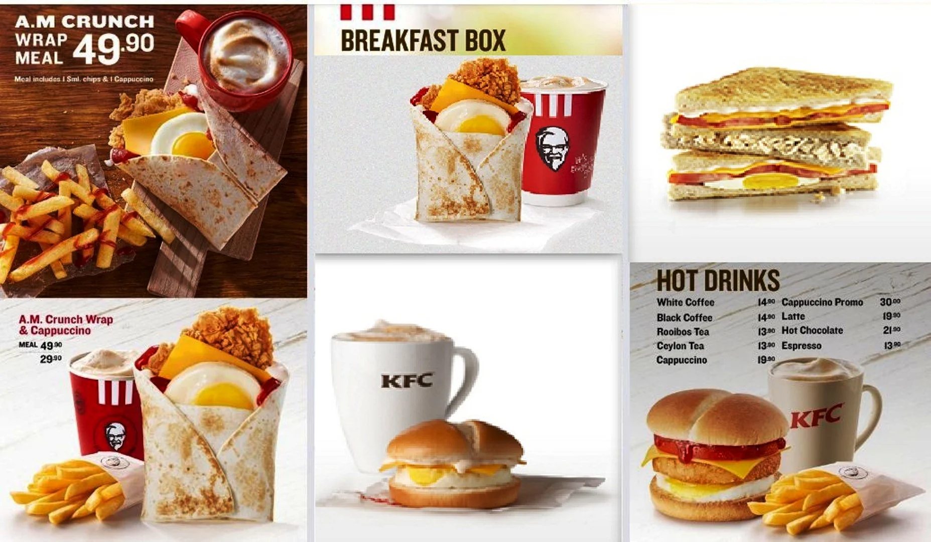 KFC BreakFast Menu With Prices in South Africa 2024