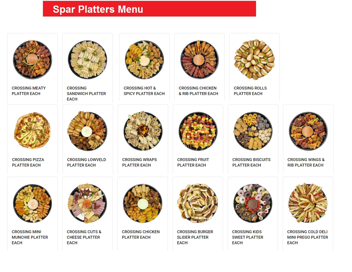 Spar Platters Menu And Prices 2024 South Africa