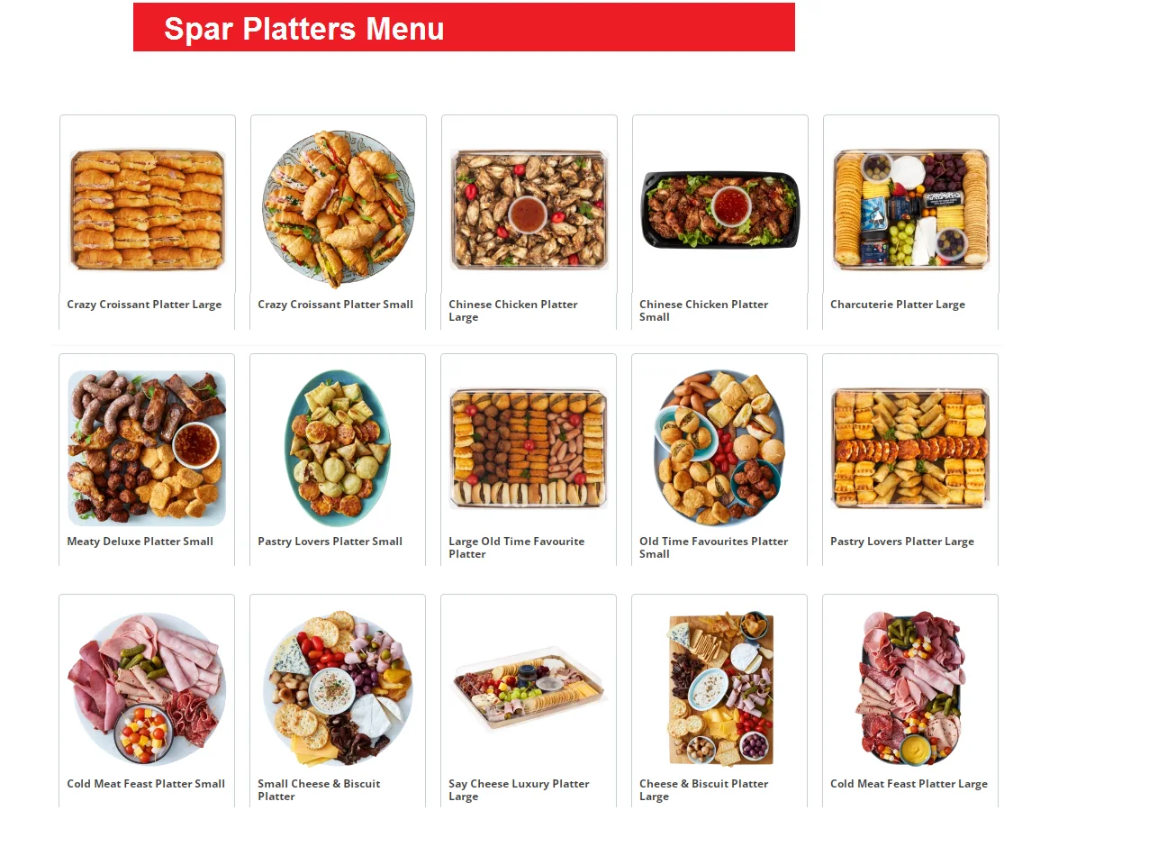 Spar Platters Menu And Prices 2024 South Africa