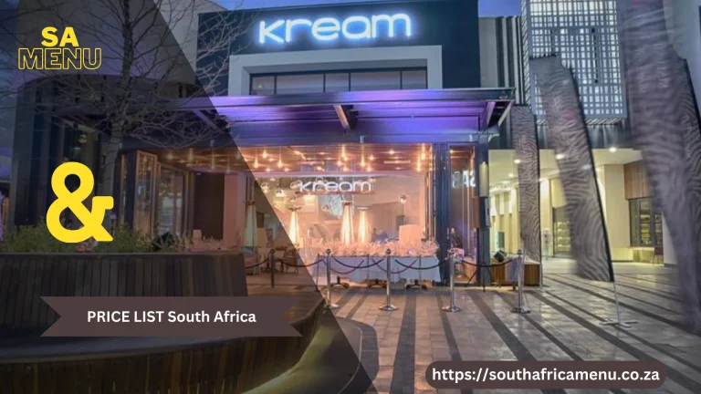 Kream Menu And Prices South Africa