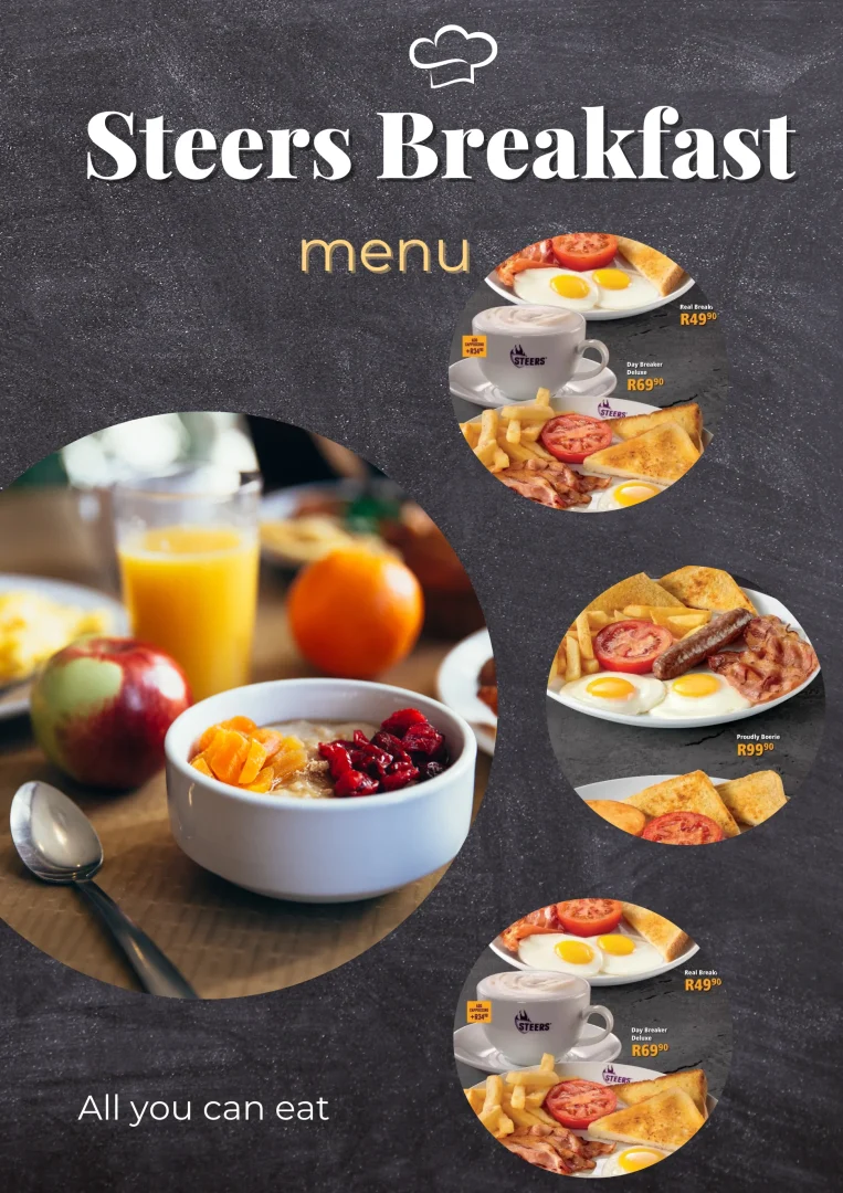 Steers Breakfast Menu And Prices In South Africa